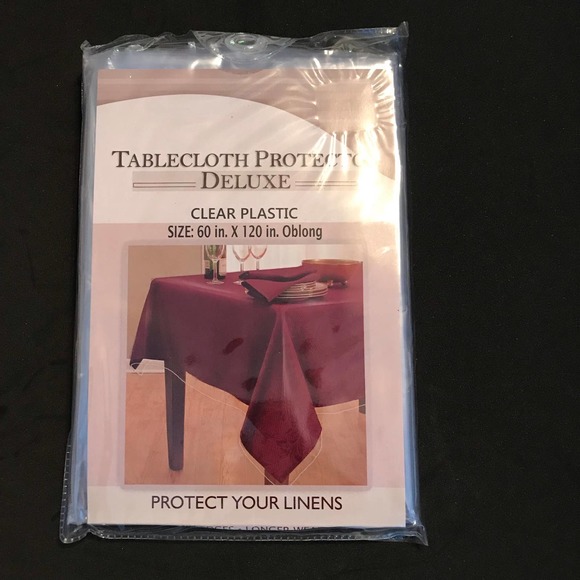 Tablecloth Protector Deluxe Clear Plastic 60" x 120" Oblong - Picture 1 of 2